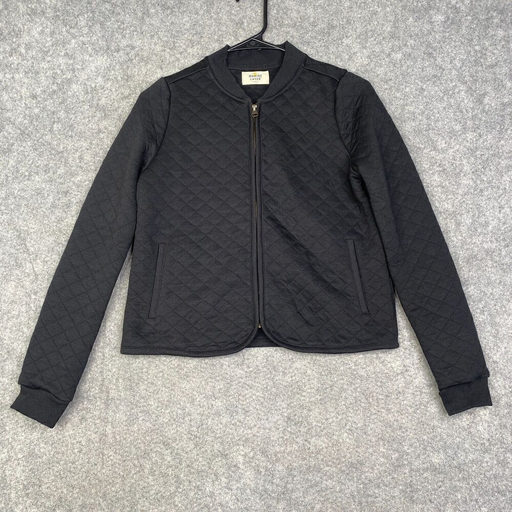 Marine Layer Women's Corbet Quilted Bomber Jacket Black Size XS 13261